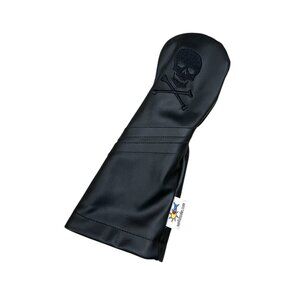 Skull Crossbones Sunfish Leather Fairway Golf Headcover Black Murdered Out!